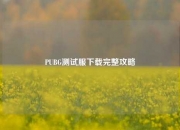 PUBG测试服下载完整攻略