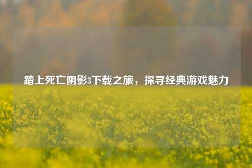 踏上死亡阴影3下载之旅，探寻经典游戏魅力