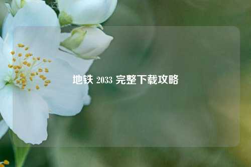 地铁 2033 完整下载攻略
