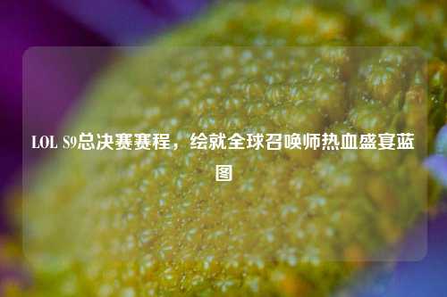LOL S9总决赛赛程，绘就全球召唤师热血盛宴蓝图