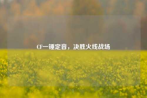 CF一锤定音,决胜火线战场