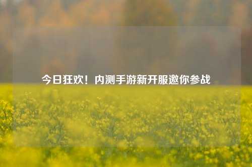 今日狂欢！内测手游新开服邀你参战