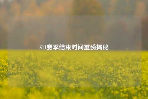 S11赛季结束时间重磅揭秘