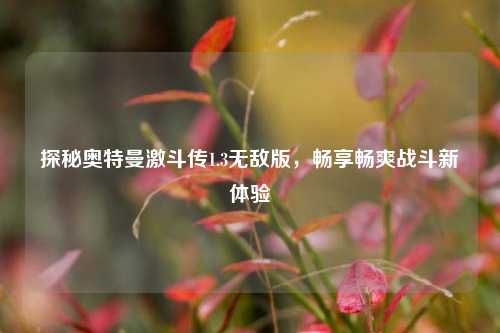 探秘奥特曼激斗传1.3无敌版，畅享畅爽战斗新体验