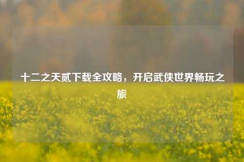 十二之天贰下载全攻略，开启武侠世界畅玩之旅