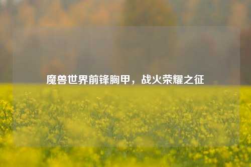 魔兽世界前锋胸甲，战火荣耀之征