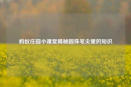 蚂蚁庄园小课堂揭秘圆珠笔尖里的知识