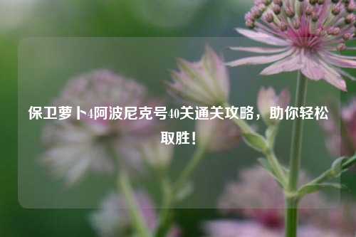 保卫萝卜4阿波尼克号40关通关攻略，助你轻松取胜！