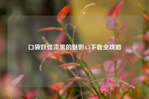 口袋妖怪漆黑的魅影4.5下载全攻略