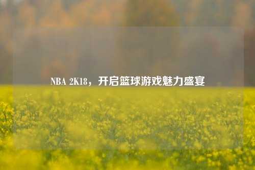 NBA 2K18,开启篮球游戏魅力盛宴