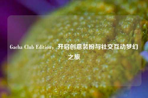 Gacha Club Edition,开启创意装扮与社交互动梦幻之旅