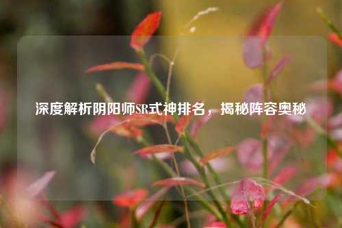 深度解析阴阳师SR式神排名，揭秘阵容奥秘