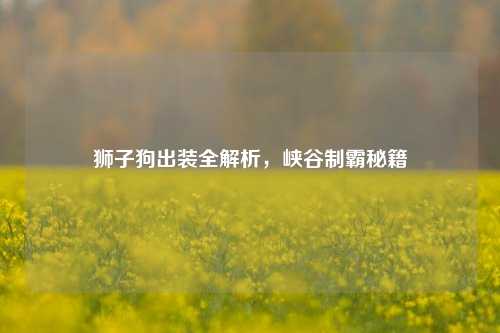 狮子狗出装全解析，峡谷制霸秘籍