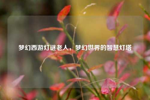 梦幻西游灯谜老人，梦幻世界的智慧灯塔