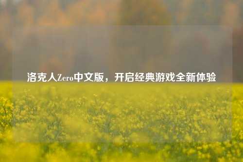 洛克人Zero中文版，开启经典游戏全新体验